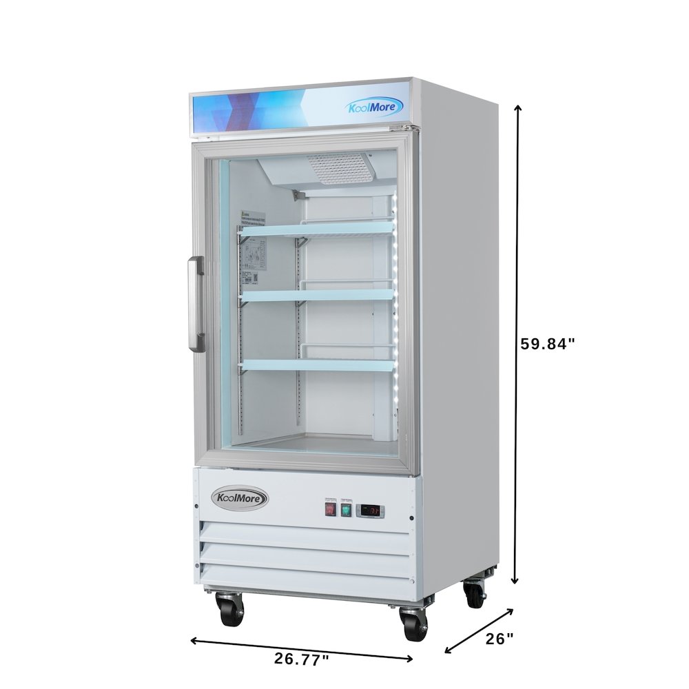 26 in. 1-Door Commercial Display Merchandiser Freezer 9 cu. ft. in White. Picture 7