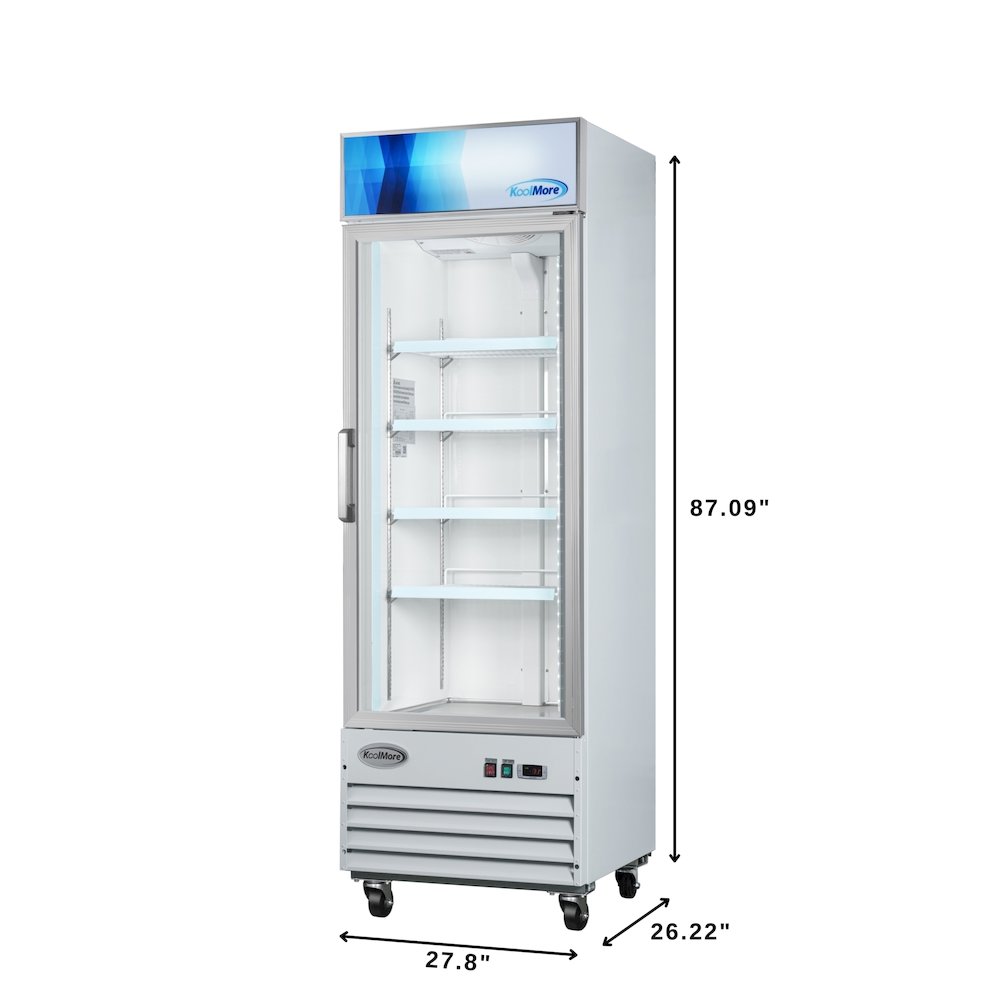 27 in. 1-Door Commercial Display Merchandiser Freezer 13 cu. ft. in White. Picture 7
