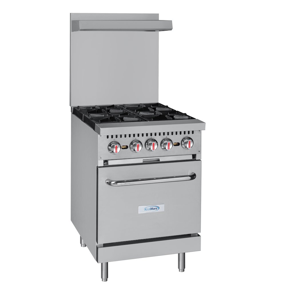 24 in. 4 Burner Commercial Natural Gas Range with Oven in Stainless-Steel. Picture 7