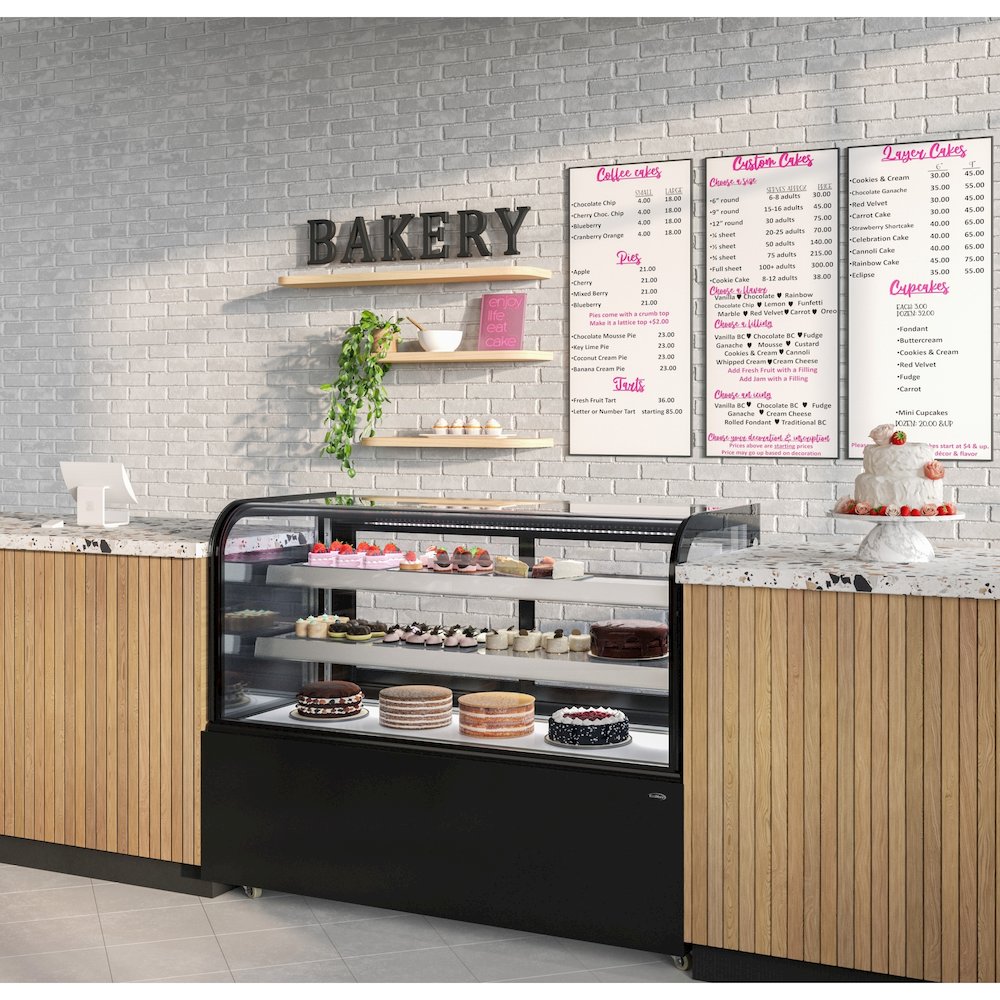 60 in. Refrigerated Bakery Display Case in Black, 17.6 cu. ft.. Picture 9