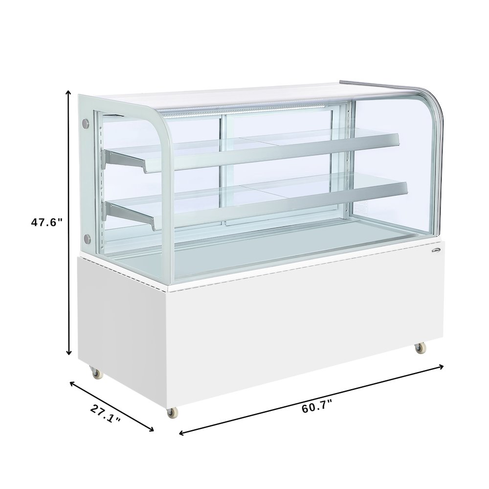 60 in. Refrigerated Bakery Display Case, 17.6 cu. ft. in White. Picture 2