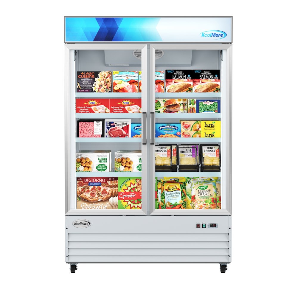 53 in. 2-Door Commercial Display Merchandiser Freezer 45 cu. ft. in White. Picture 3