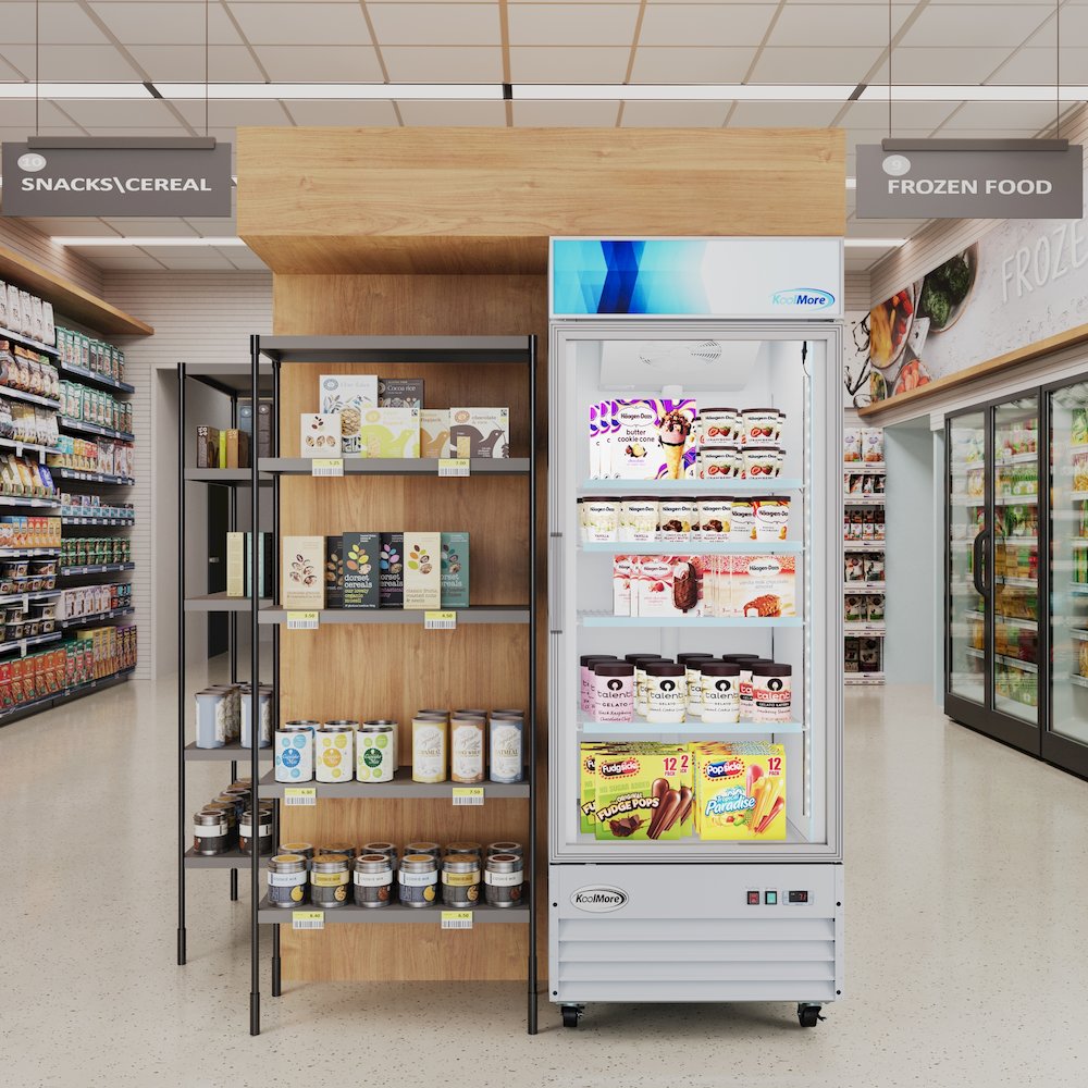 31 in. 1-Door Commercial Display Merchandiser Freezer 23 cu. ft. in White. Picture 8