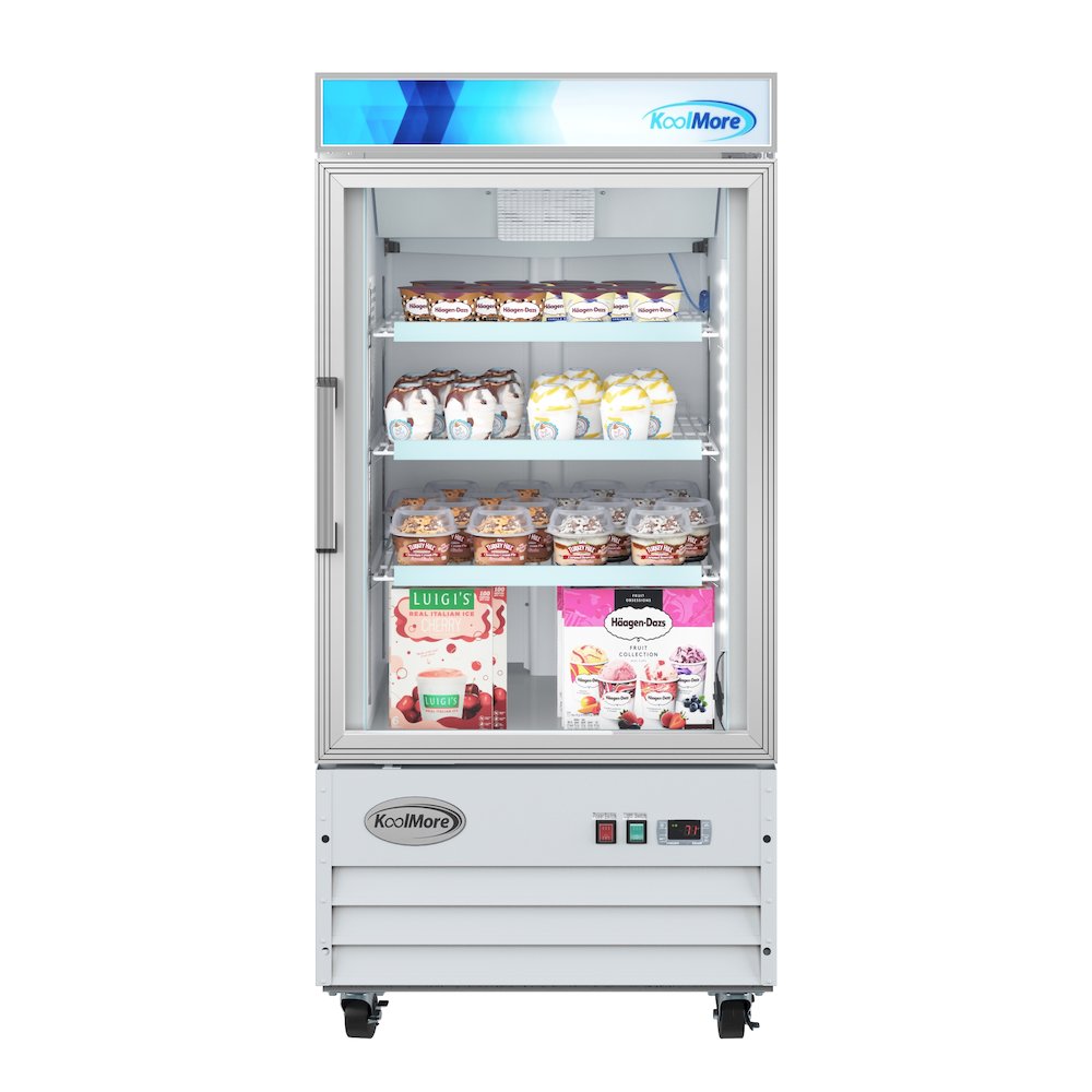 26 in. 1-Door Commercial Display Merchandiser Freezer 9 cu. ft. in White. Picture 3