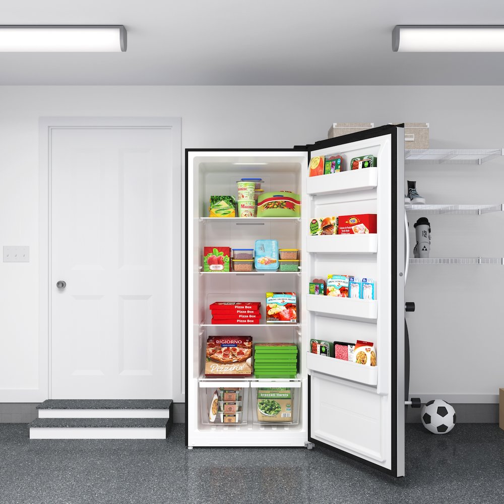 21 cu. ft. Upright Convertible Refrigerator/Freezer in Silver. Picture 8