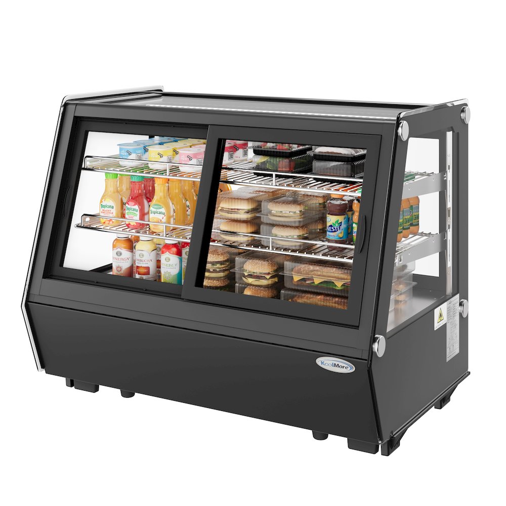 35 in. Self-Service Countertop Display Refrigerator in Black. Picture 1