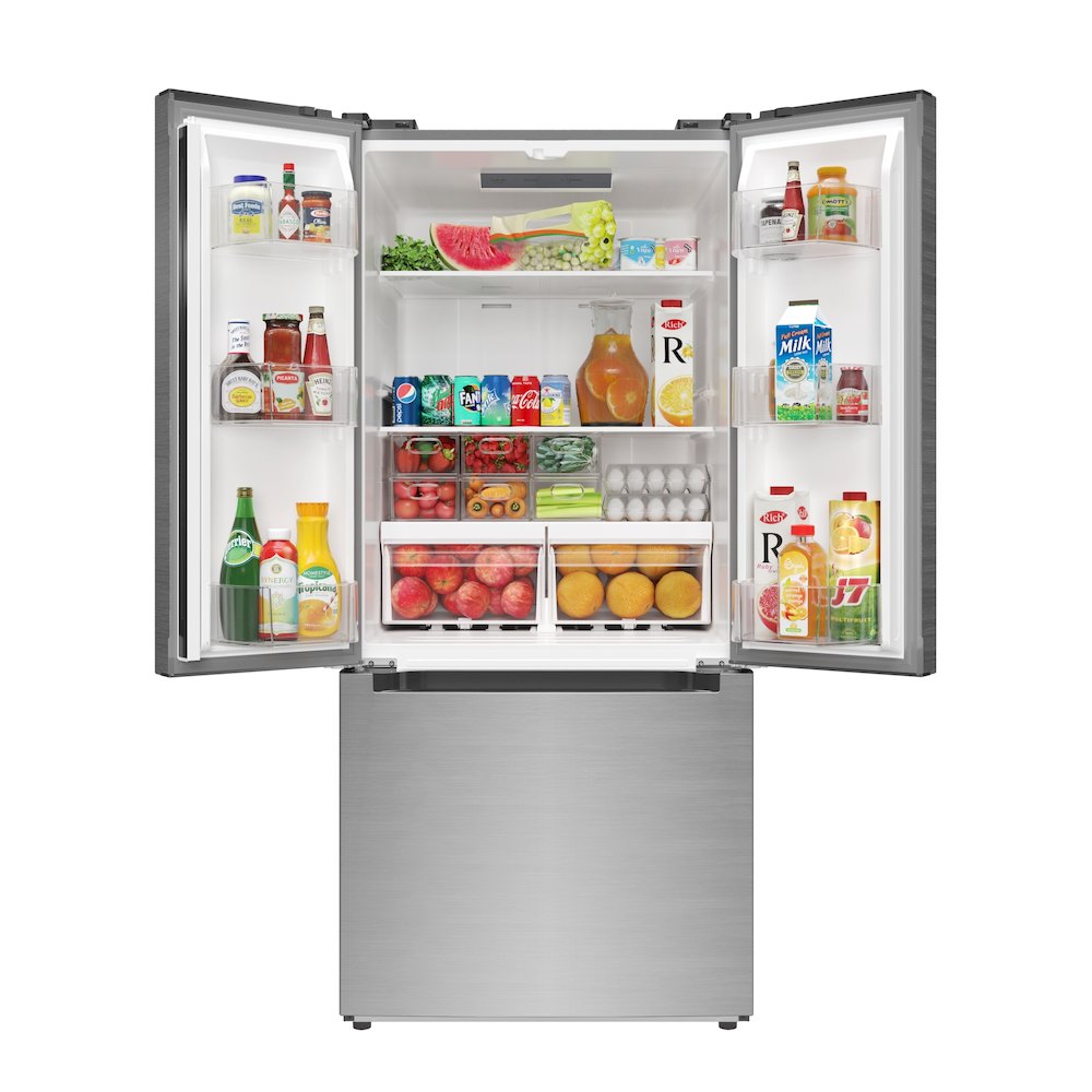 18.5 cu. ft. Stainless-Steel French Door Refrigerator in Silver. Picture 1