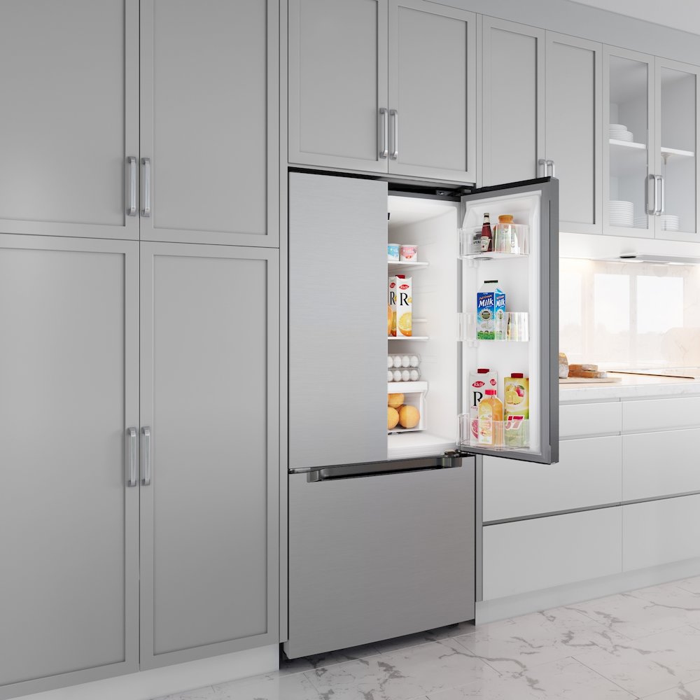 18.5 cu. ft. Stainless-Steel French Door Refrigerator in Silver. Picture 7