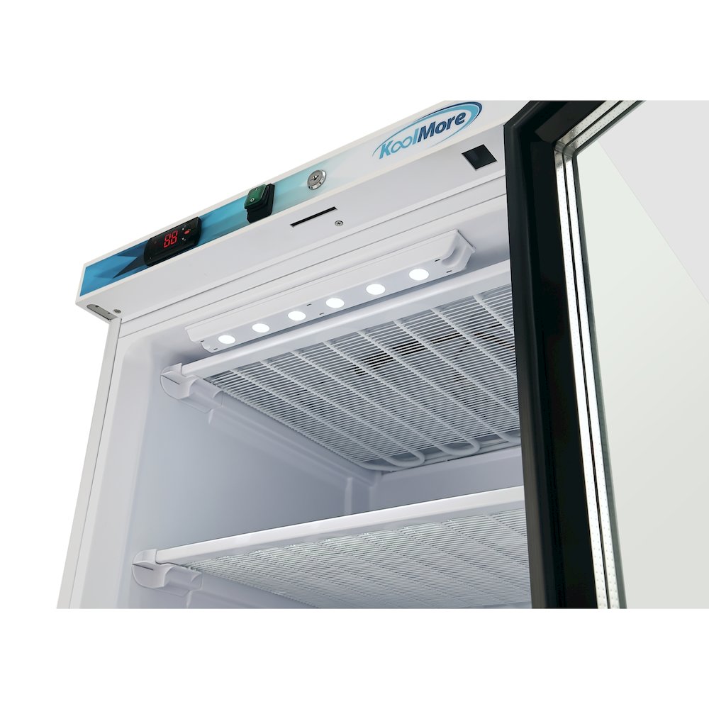 12 Cu. ft. Commercial Freezer with Glass Door in White - Manual Defrost. Picture 9