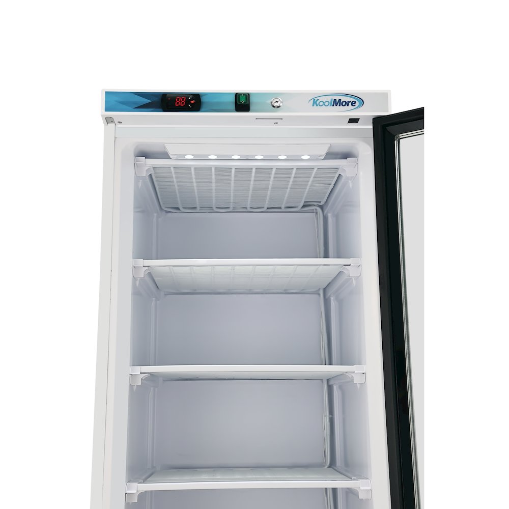 12 Cu. ft. Commercial Freezer with Glass Door in White - Manual Defrost. Picture 10