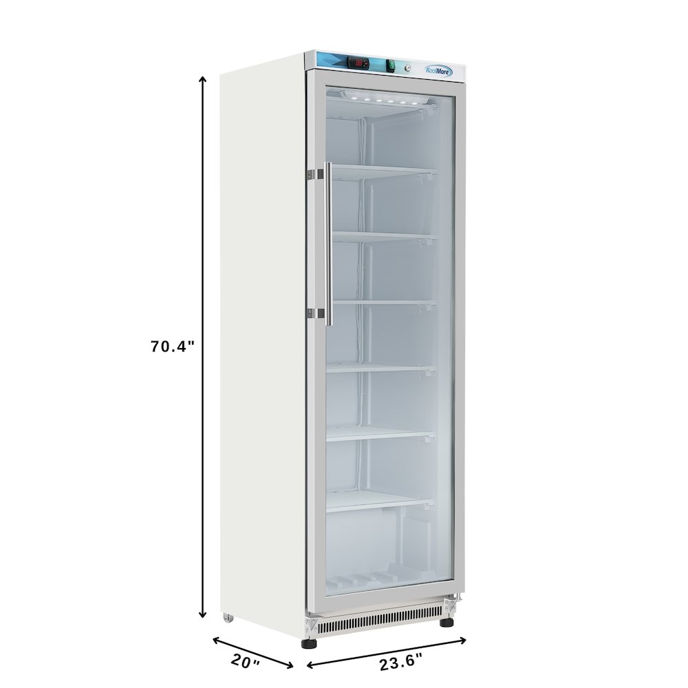 12 Cu. ft. Commercial Freezer with Glass Door in White - Manual Defrost. Picture 5