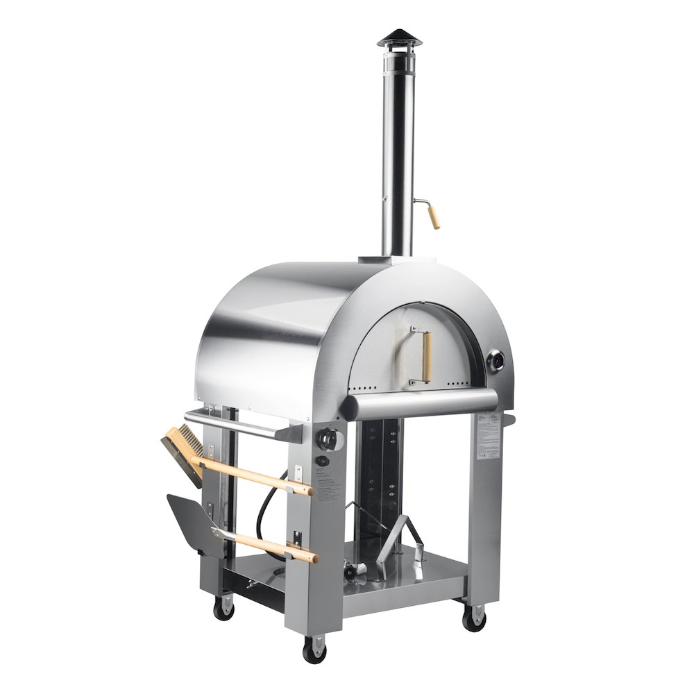 32 in. Outdoor Gas and Wood Fired Pizza Oven in Stainless-Steel. Picture 2