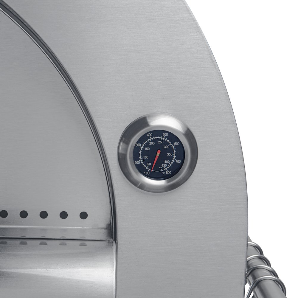 32 in. Outdoor Gas and Wood Fired Pizza Oven in Stainless-Steel. Picture 6