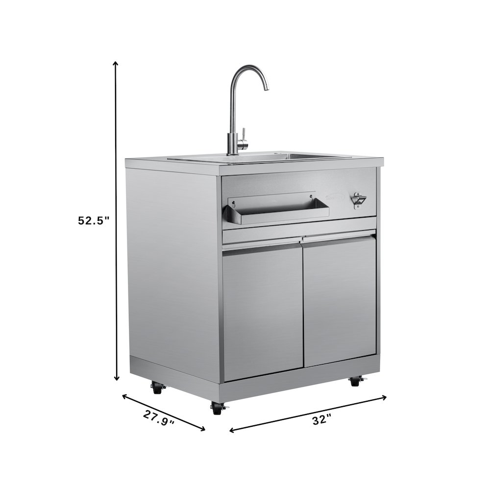 32 in. Sink with Cabinet in Stainless-Steel for Outdoor Kitchen. Picture 4