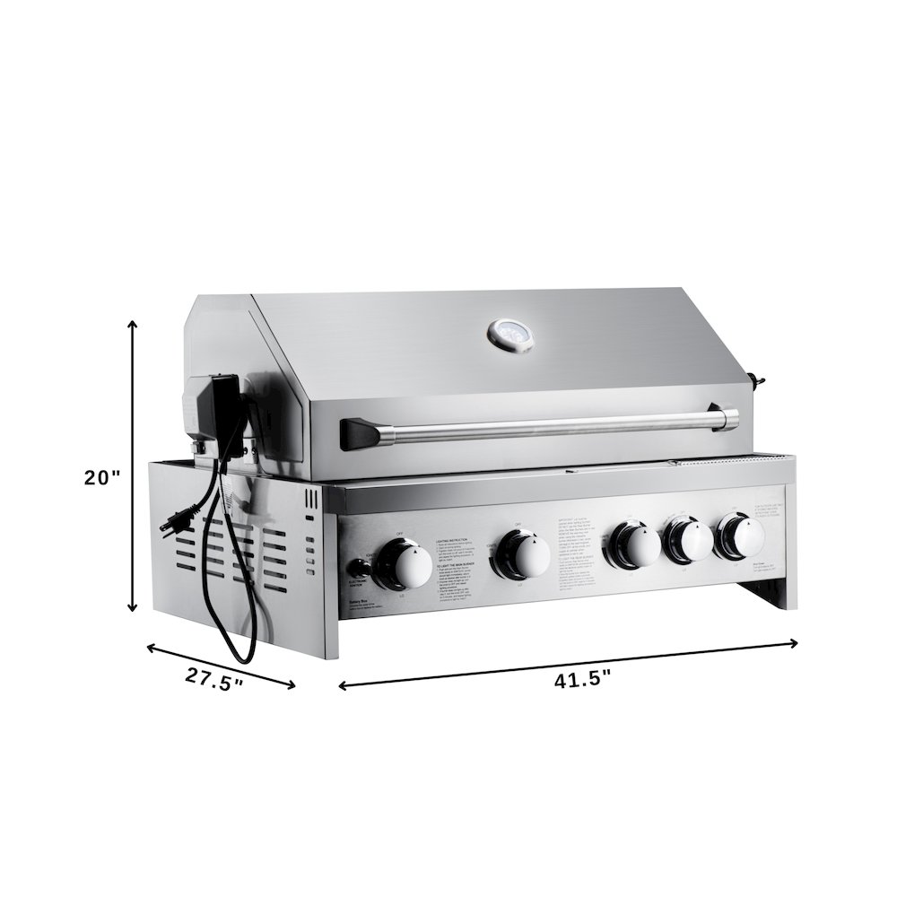 30 in. Built-in Liquid Propane BBQ Grill for Outdoor Kitchen in Stainless-Steel. Picture 2