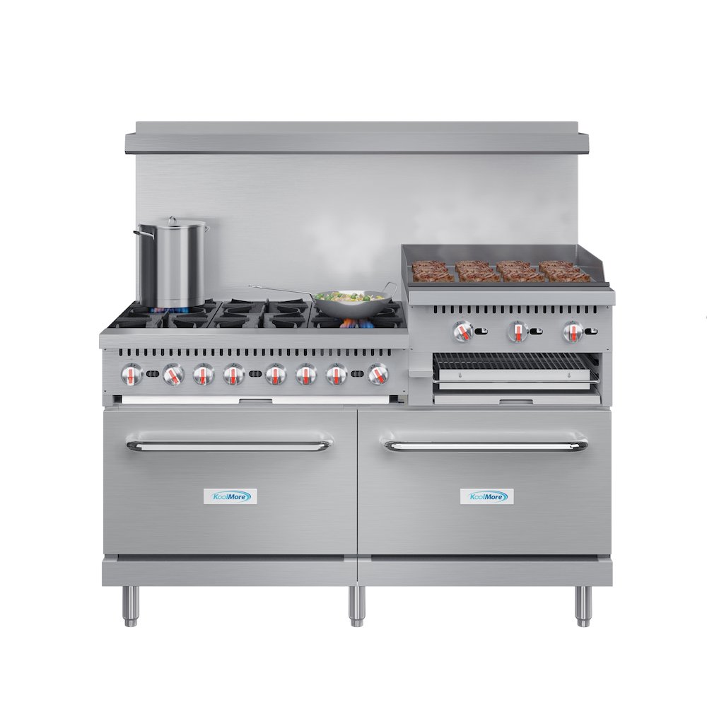 60 in. Commercial LP Range with 24 in. Griddle and Broiler in Stainless-Steel. Picture 3