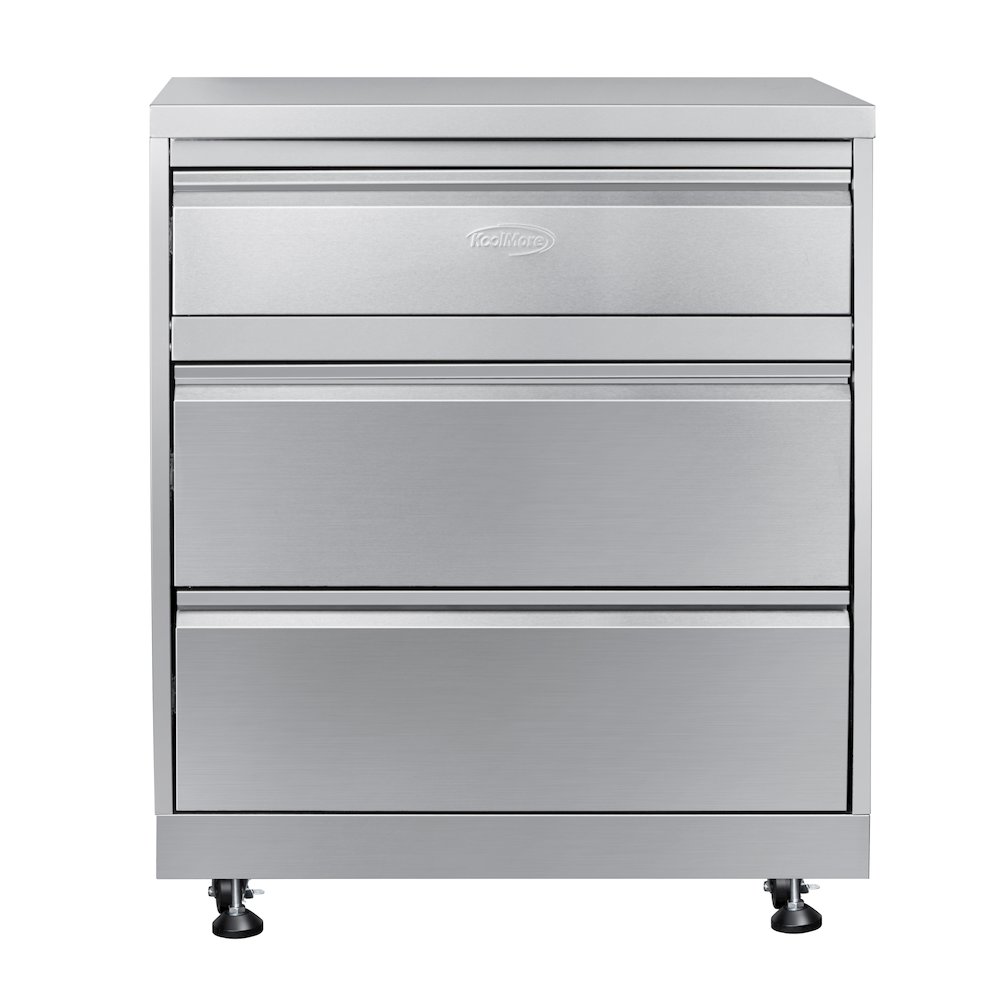 32 in. Stainless-Steel Outdoor Kitchen Cabinet with Three Drawers. Picture 3