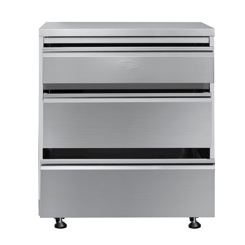 32 in. Stainless-Steel Outdoor Kitchen Cabinet with Three Drawers. Picture 1