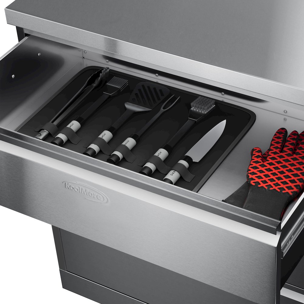 32 in. Stainless-Steel Outdoor Kitchen Cabinet with Three Drawers. Picture 4