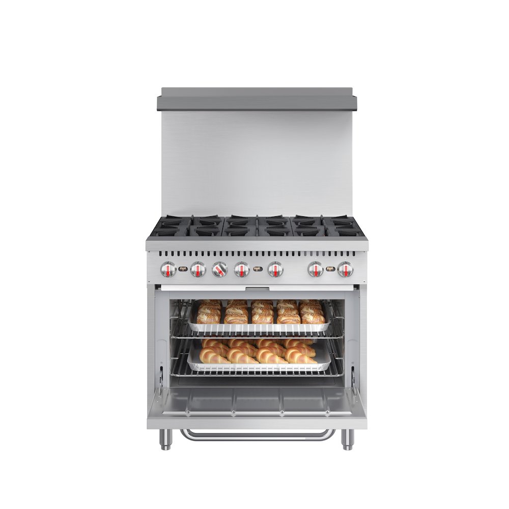 36 in. 6 Burner Commercial Natural Gas Range in Stainless-Steel. Picture 1