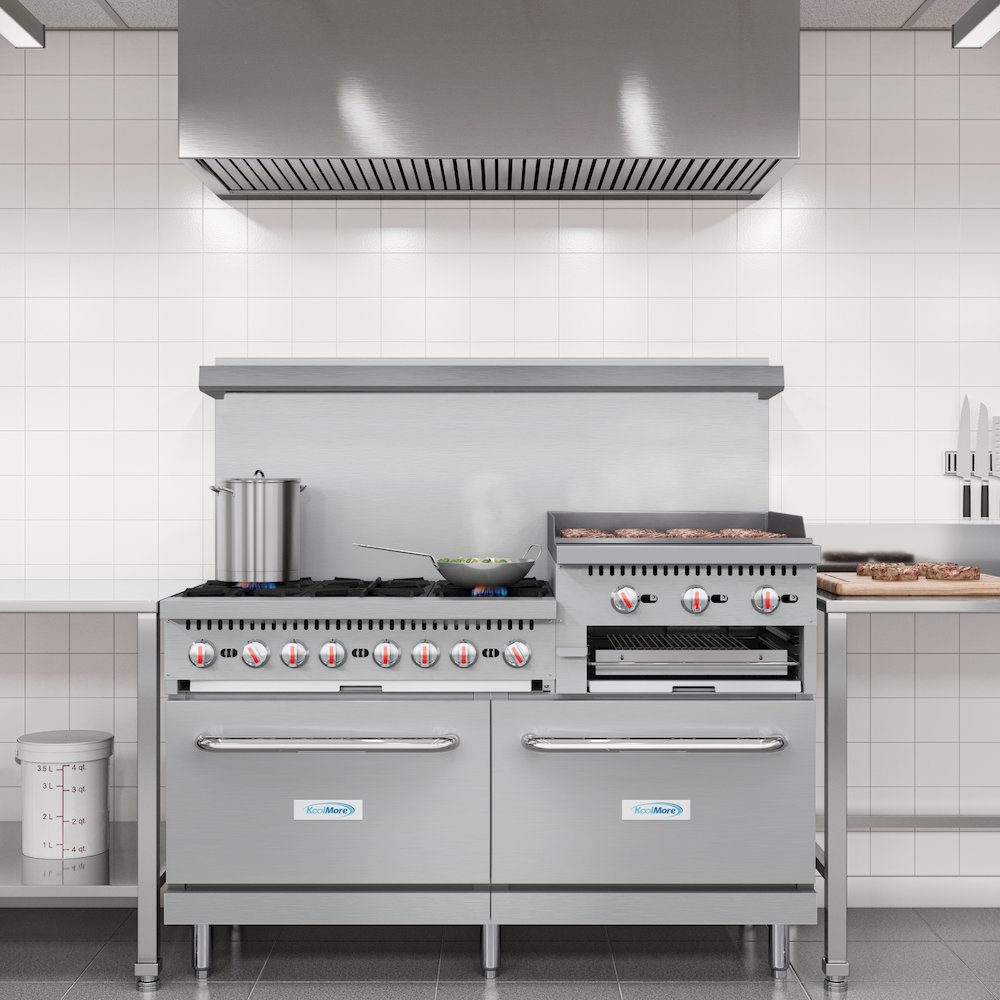 60 in. Commercial LP Range with 24 in. Griddle and Broiler in Stainless-Steel. Picture 6