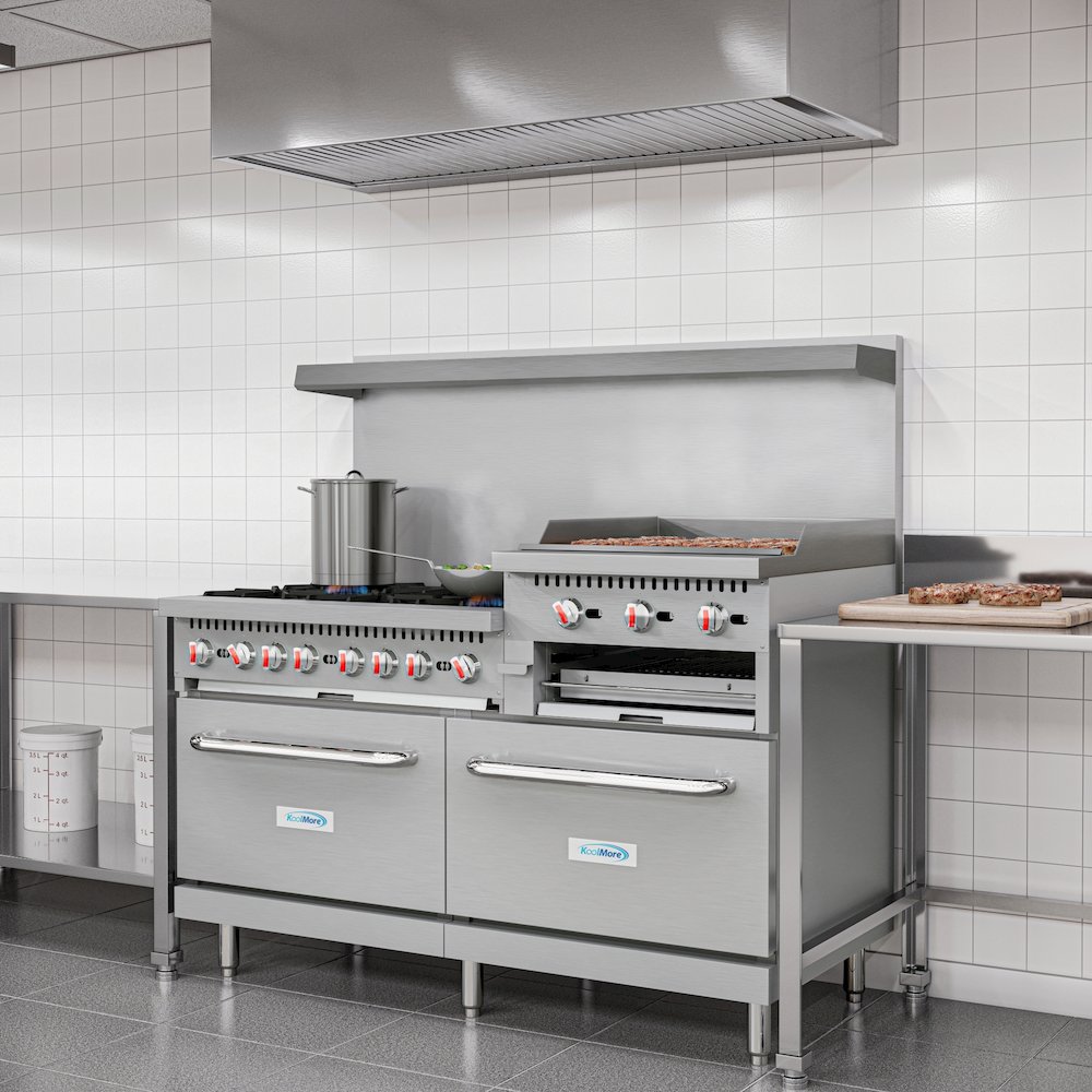 60 in. Commercial LP Range with 24 in. Griddle and Broiler in Stainless-Steel. Picture 7