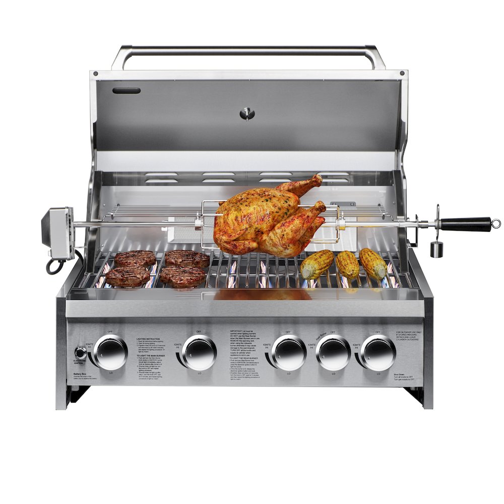 30 in. Built-in Liquid Propane BBQ Grill for Outdoor Kitchen in Stainless-Steel. Picture 3