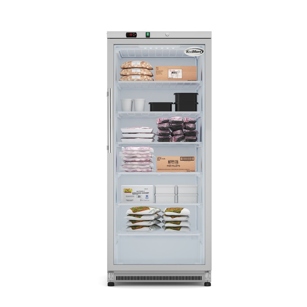 21 Cu. Ft. Freezer with Glass Door in Stainless Steel - Manual Defrost. Picture 3