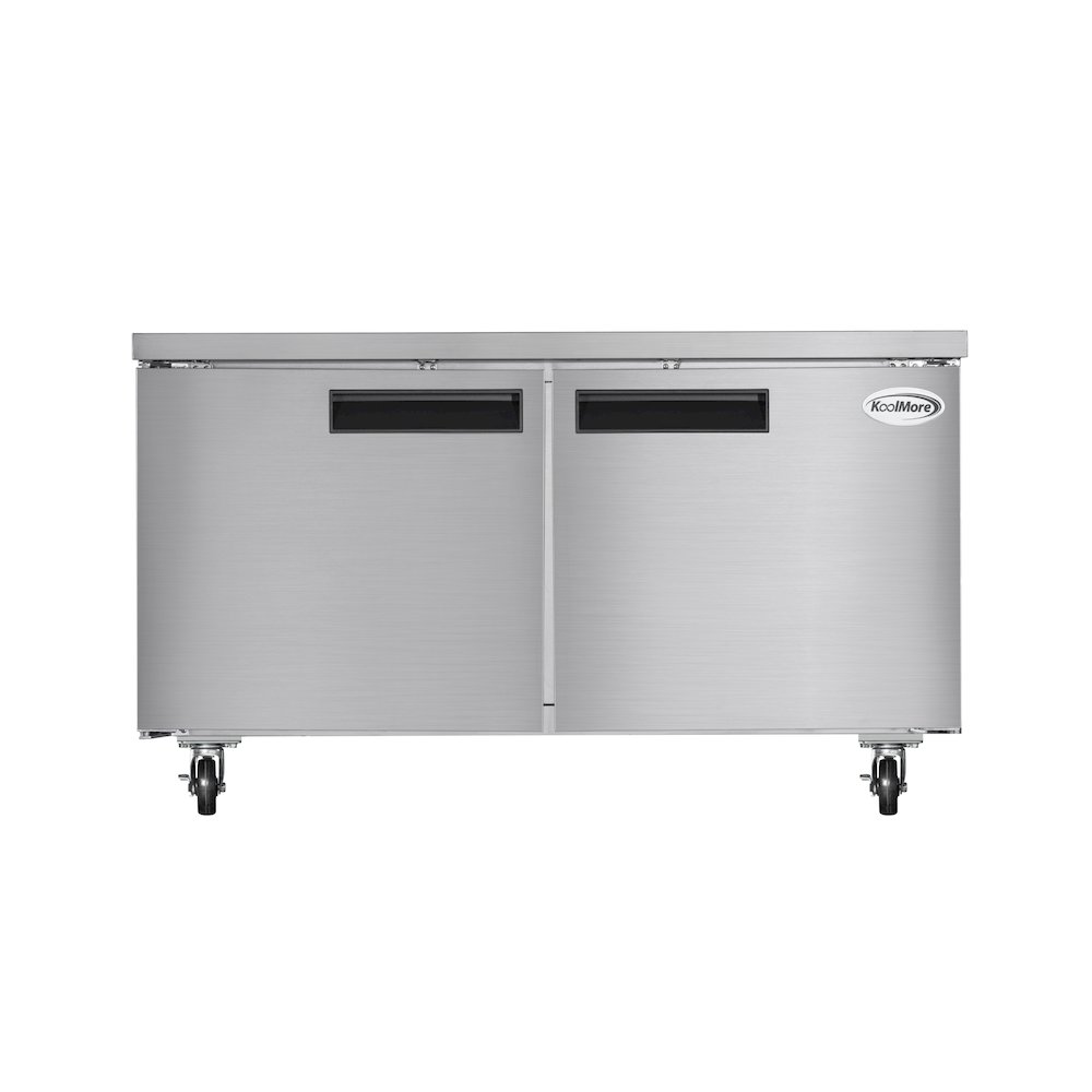 60 in. Two-Door Undercounter Freezer in Stainless Steel with Casters, ETL Listed. Picture 3