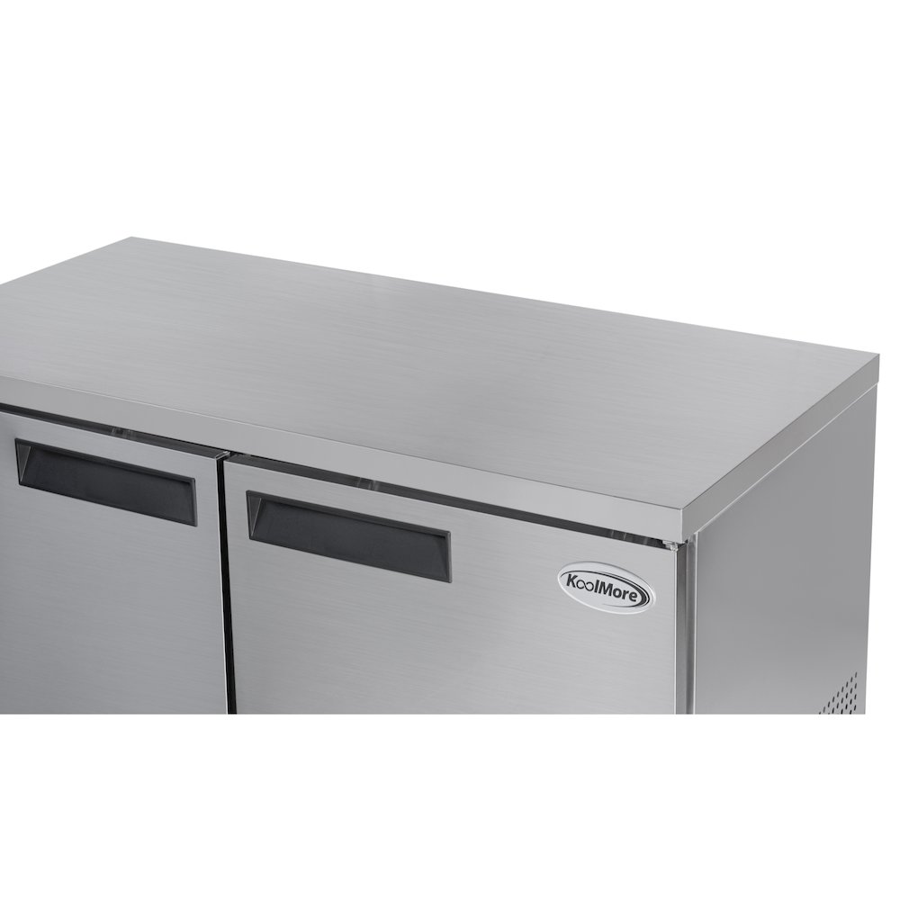 60 in. Two-Door Undercounter Freezer in Stainless Steel with Casters, ETL Listed. Picture 7