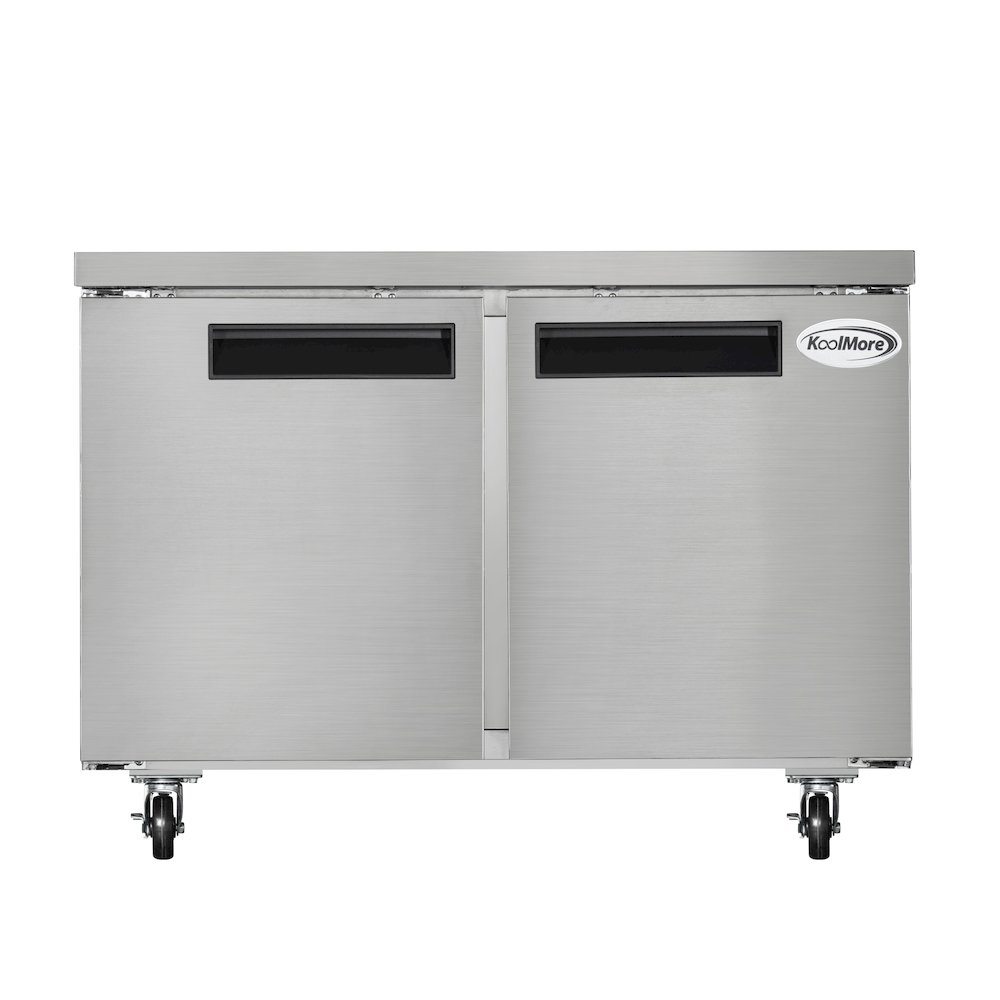 48 in. Two-Door Undercounter Freezer in Stainless Steel with Casters, ETL Listed. Picture 3