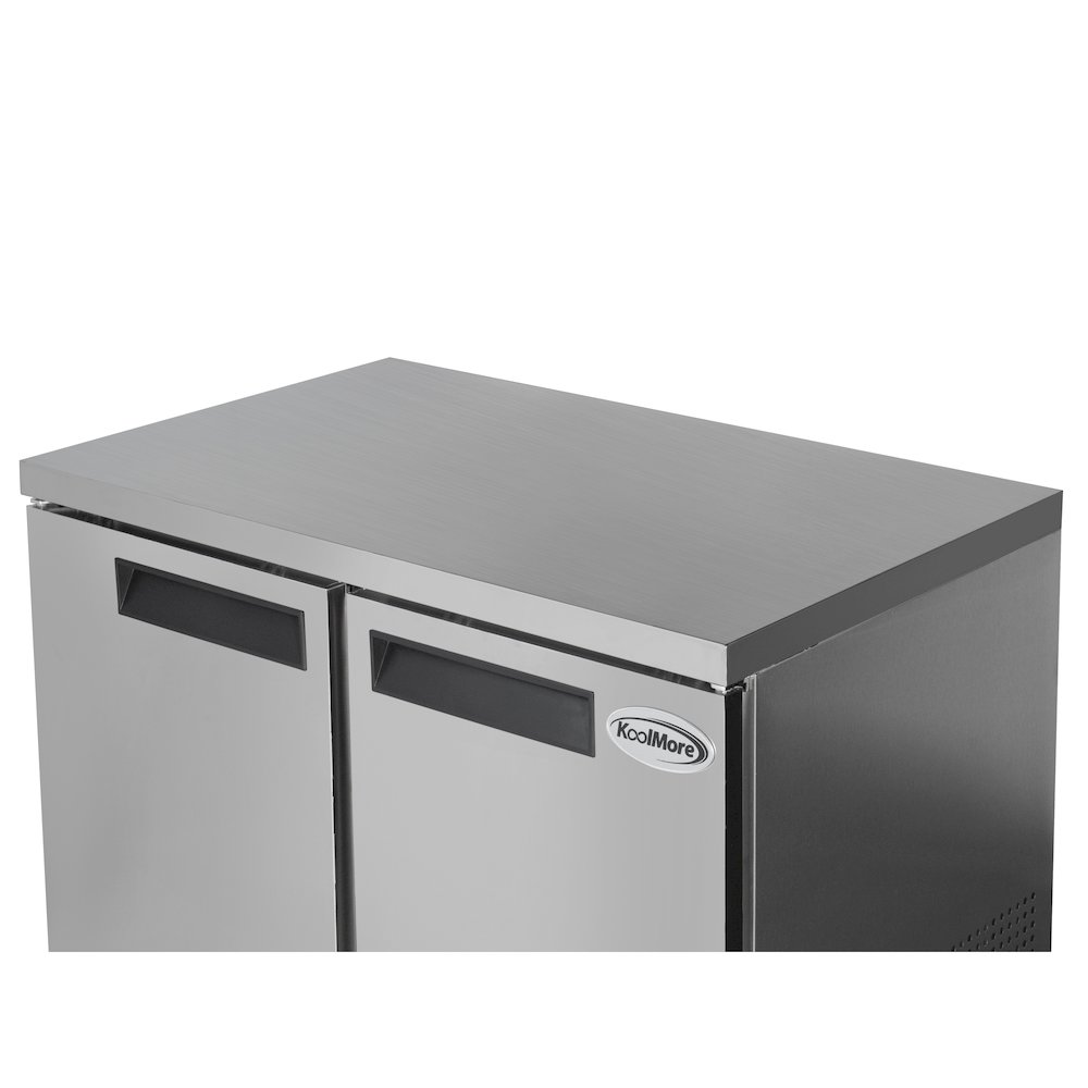 48 in. Two-Door Undercounter Freezer in Stainless Steel with Casters, ETL Listed. Picture 7