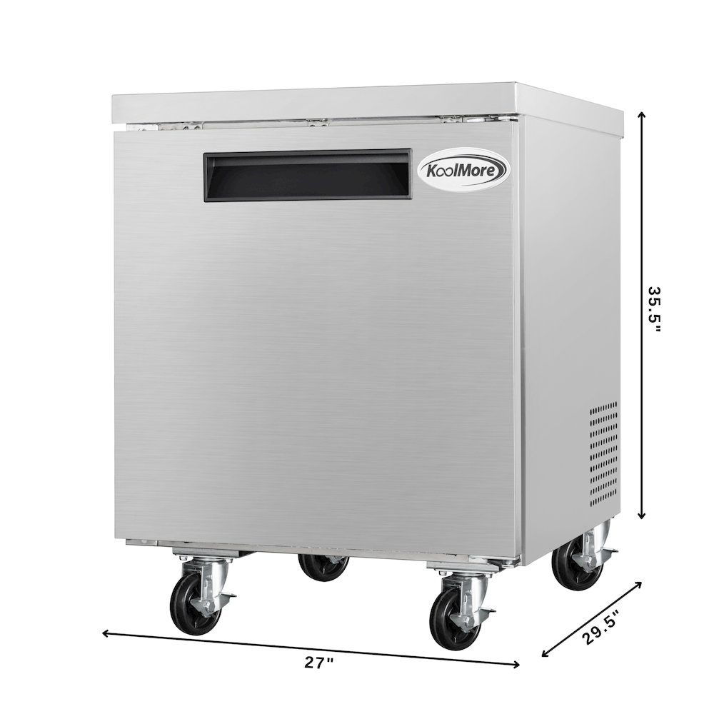 48 in. Two-Door Undercounter Freezer in Stainless Steel with Casters, ETL Listed. Picture 2