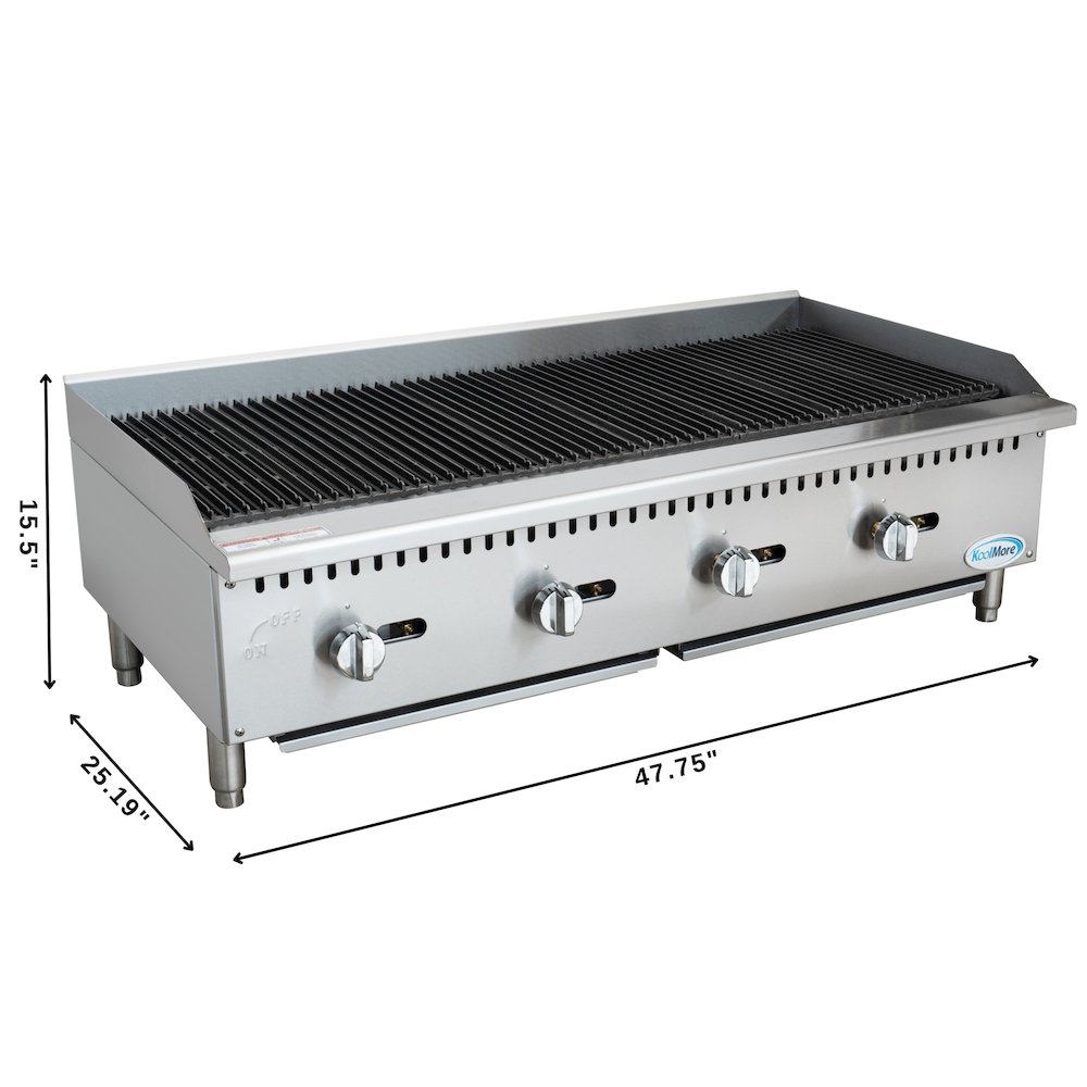 48 in. 4-Burner Natural Gas Charbroiler with 120,000 BTU in Stainless-Steel ). Picture 1