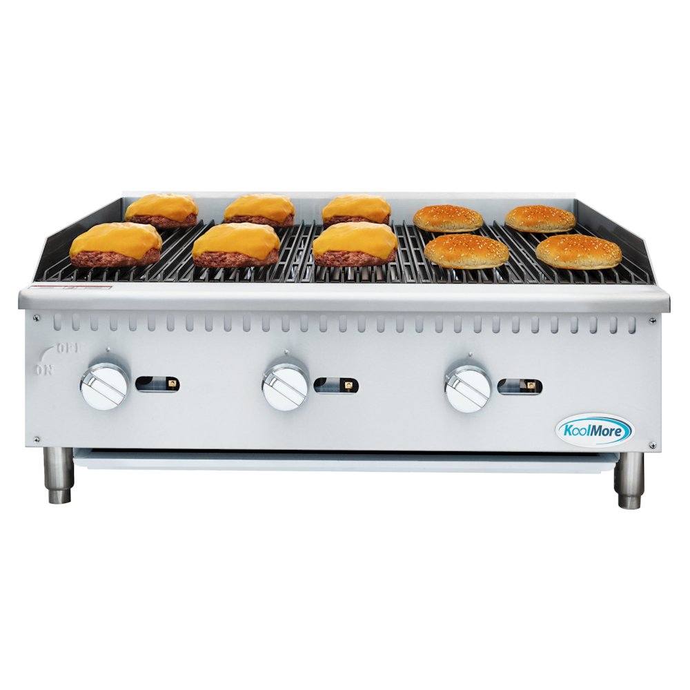 36 in. 3-Burner Natural Gas Charbroiler with 90,000 BTU in Stainless-Steel. Picture 3