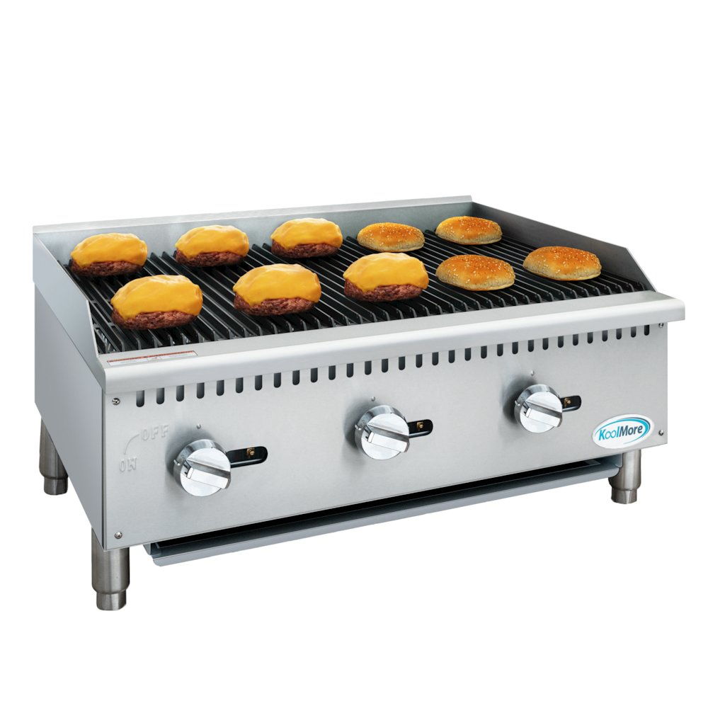 36 in. 3-Burner Natural Gas Charbroiler with 90,000 BTU in Stainless-Steel. Picture 1