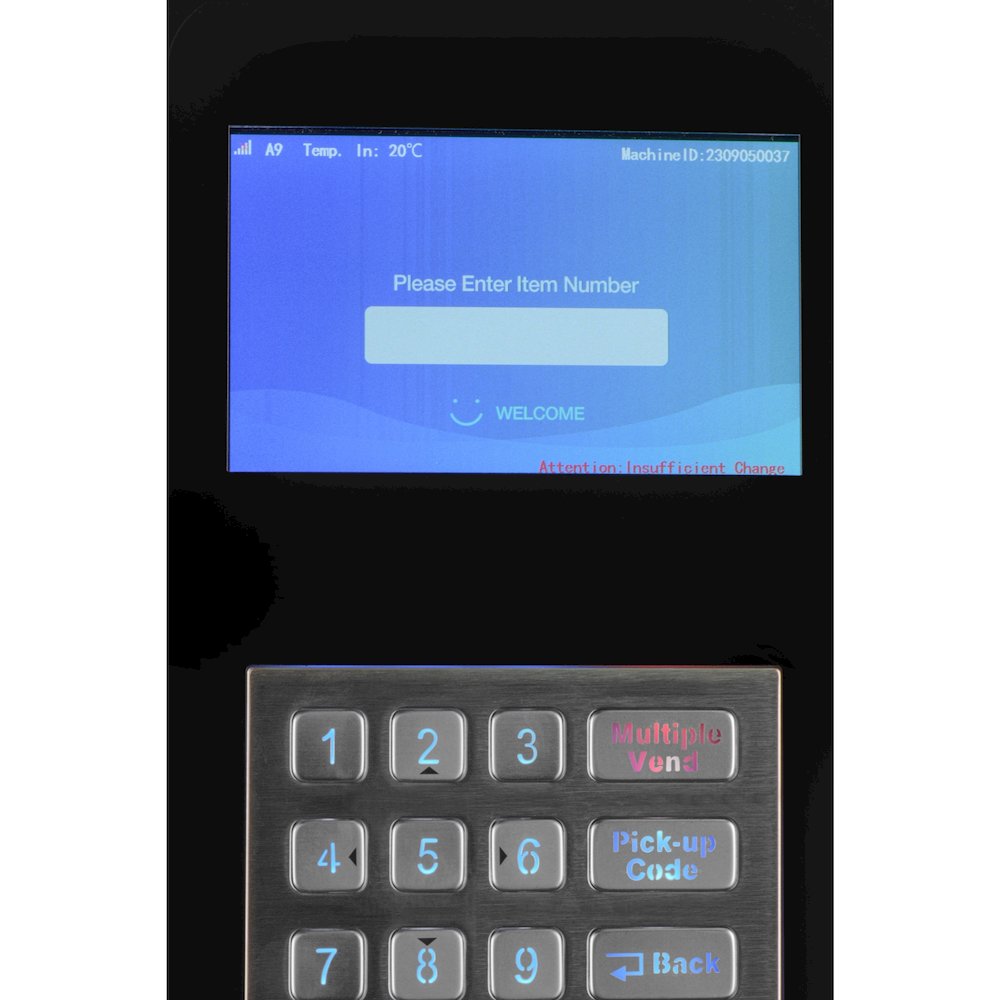 Refrigerated Vending Machine with 36 Slots and Bill acceptor in Black. Picture 9