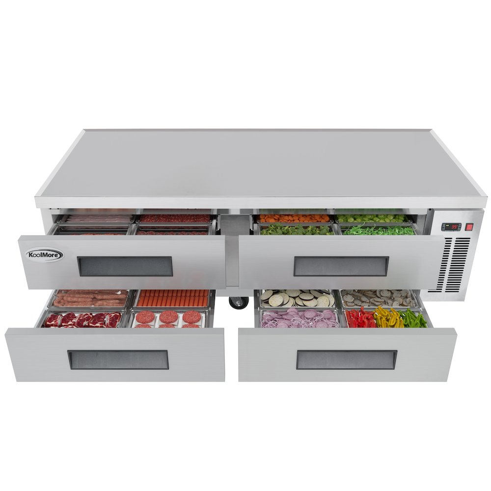 72 in. Chef Base Refrigerator Storage Cabinet for Cold Foods, Fresh Ingredients. Picture 4