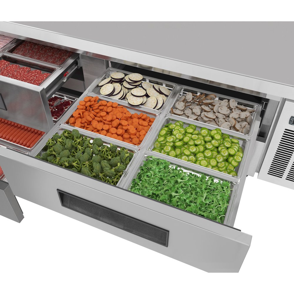 72 in. Chef Base Refrigerator Storage Cabinet for Cold Foods, Fresh Ingredients. Picture 5