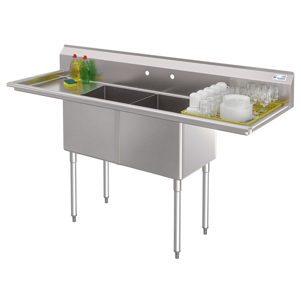 72 in. 18-Gauge 2-Compartment Sink. Picture 1