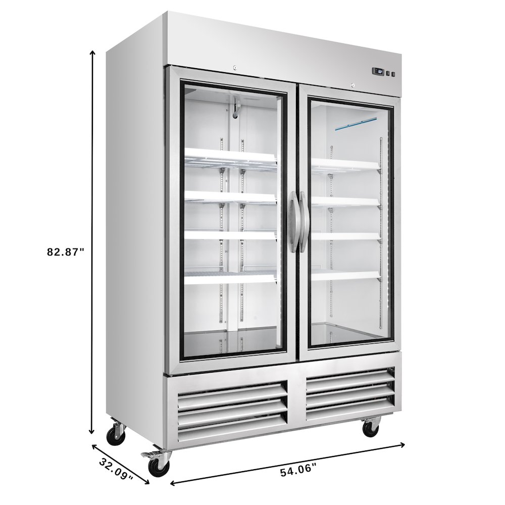54 in. Two Glass Door Convertible Reach-In Refrigerator/Freezer. Picture 2