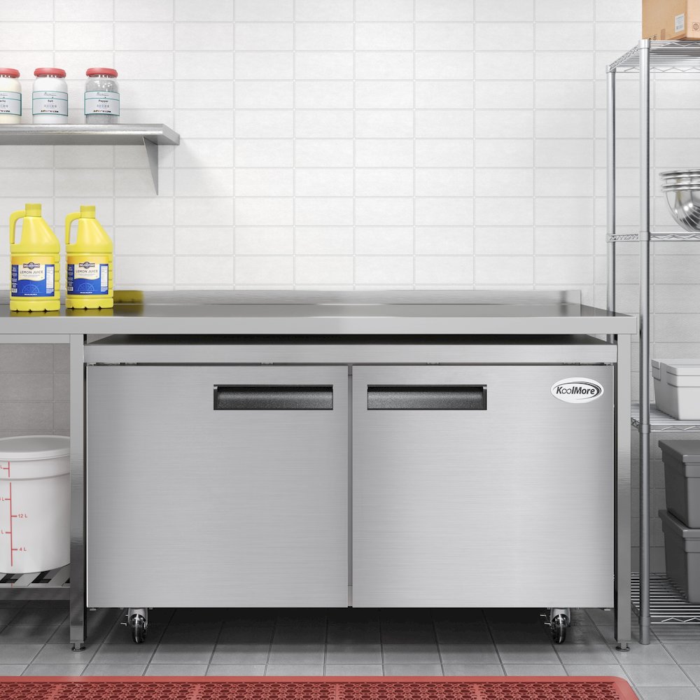 60 in. Two-Door Undercounter Freezer in Stainless Steel with Casters, ETL Listed. Picture 5