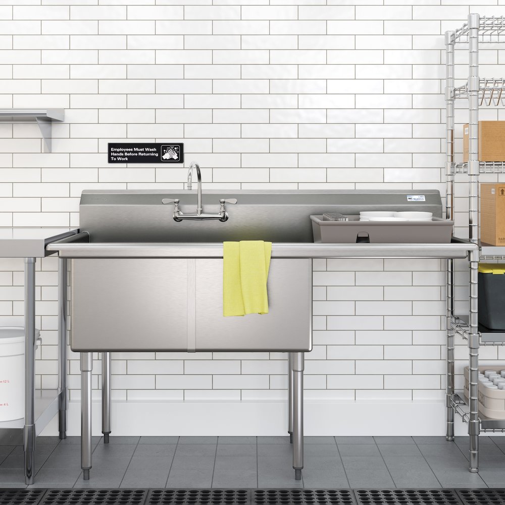63 in. 18-Gauge 2-Compartment Sink. Picture 4