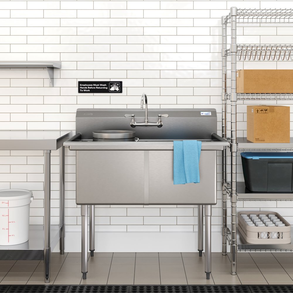 42 in. 18-Gauge 2-Compartment Sink. Picture 4