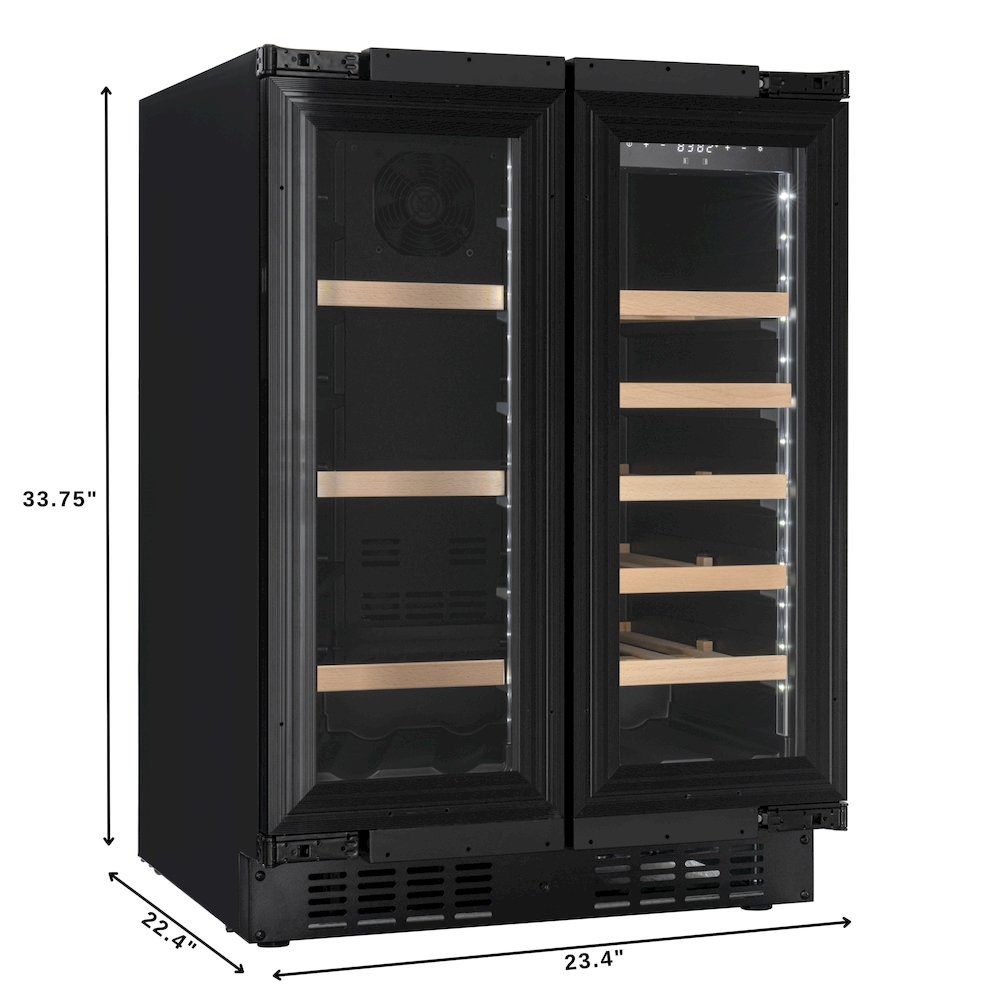 KoolMore Reserve 24 in. French Door Dual Zone Panel Ready Under-Counter Cooler. Picture 2