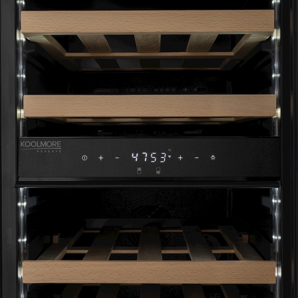 KoolMore Reserve 15 in. Under-Counter Panel Ready Dual Zone Built-in Wine Cooler. Picture 9
