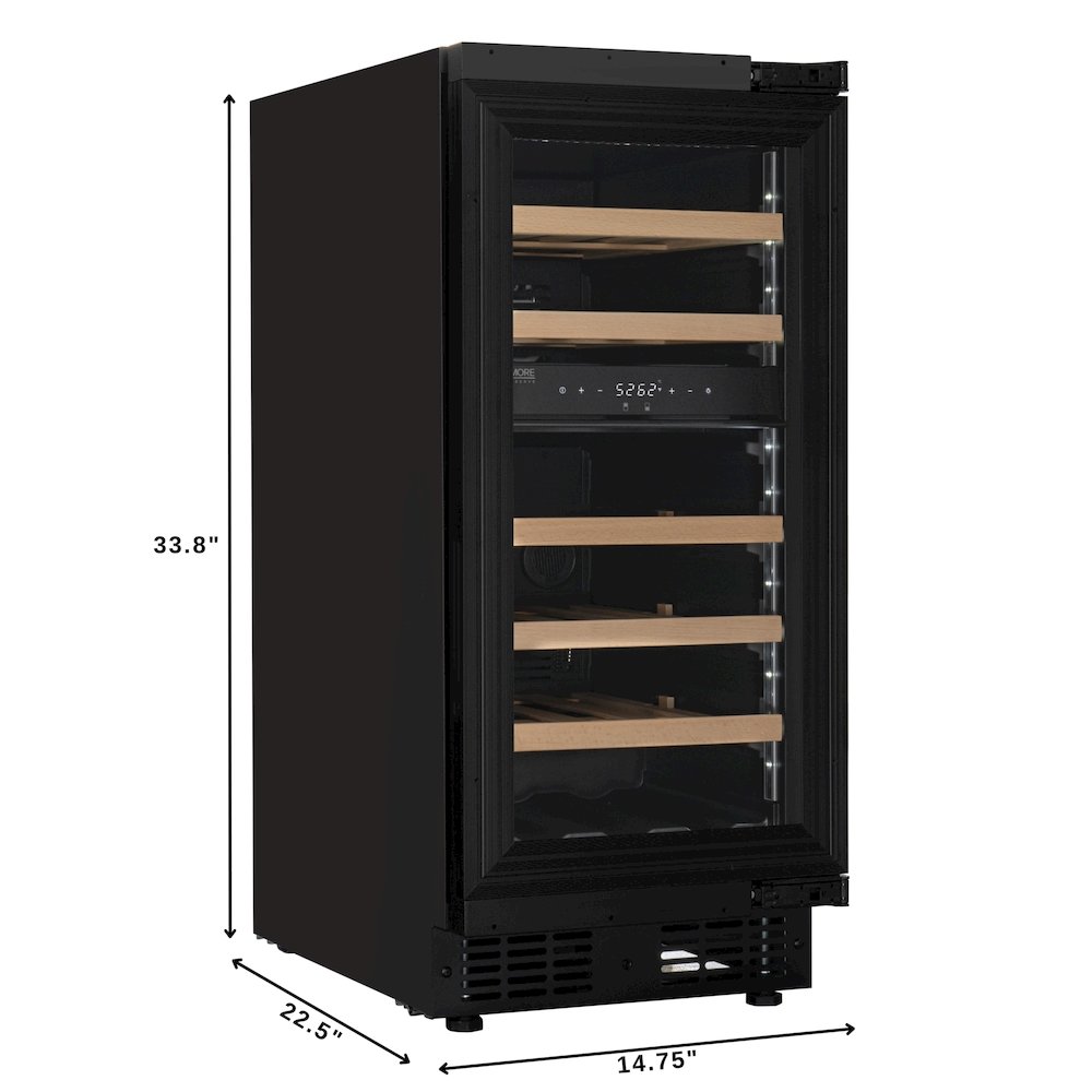 KoolMore Reserve 15 in. Under-Counter Panel Ready Dual Zone Built-in Wine Cooler. Picture 4