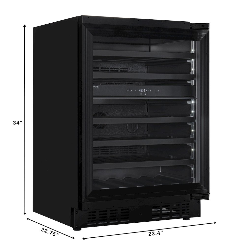 KoolMore Reserve 24 in. Under-Counter Panel Ready Dual Zone Built-in Wine Cooler. Picture 2