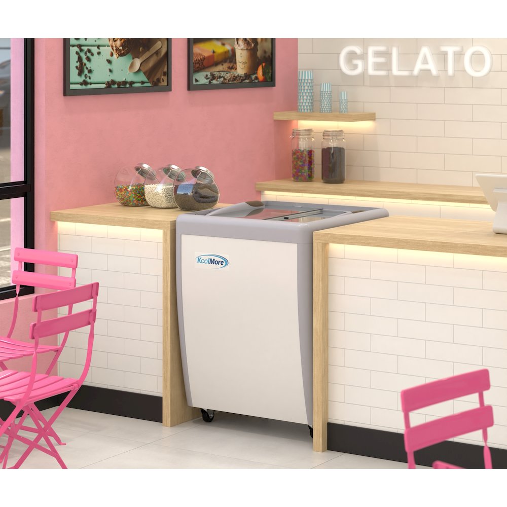 26 in. Gelato Dipping Cabinet Display Freezer with Sliding Glass Door, 6 Cu. Ft.. Picture 5
