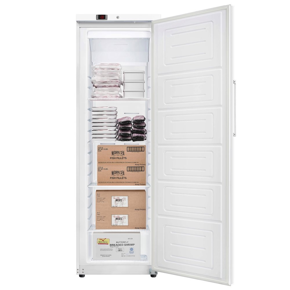 23 in. Commercial Auto-Defrost Reach-In Freezer ,12 cu. ft. in White. Picture 1